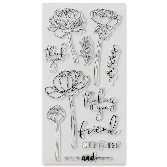 Peony Sentiment Clear Stamp Set by Recollections™